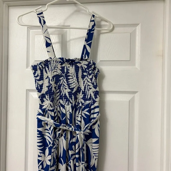 Kate Spade Tropical Blue and White Jumpsuit - Picture 3 of 5